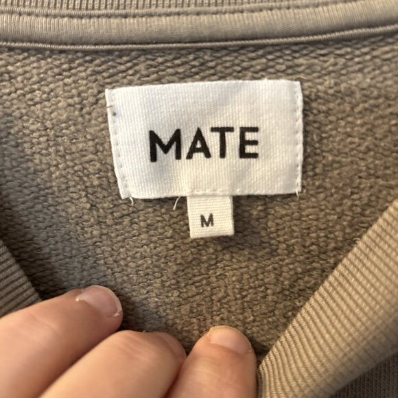 NWT MATE the Label Organic Fleece Shrunken Crew Neck Sweatshirt PBL Taupe Brown - Picture 3 of 7